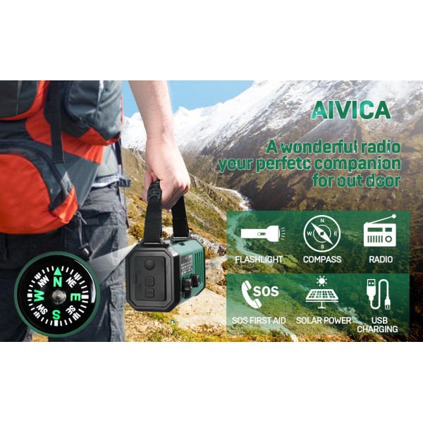 BATERÍA EXTERNA POWERBANK RADIO SOLAR 20 000 mAh