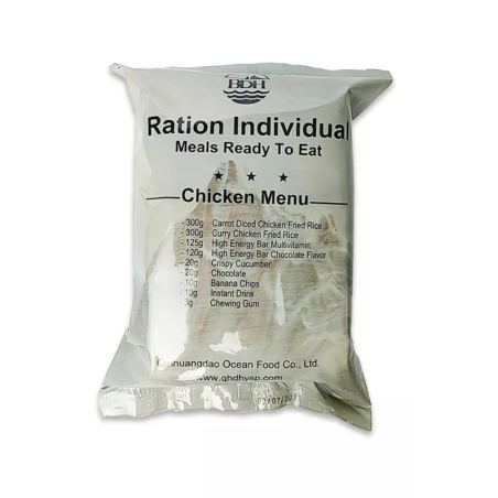 CAJA DE 12 RACIONES DE COMBATE DE CARNE DE RES O POLLO 24H