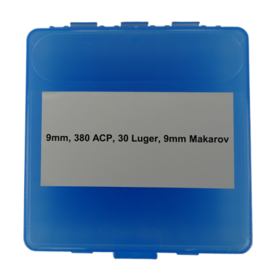 Caja de almacenamiento para 100 municiones 9X19, 380 ACP, 30 Luger, 9mm Makarov