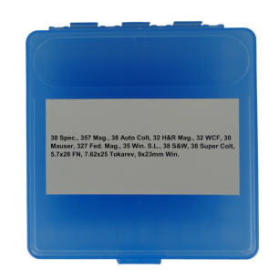 CAJA DE MUNICIONES  38 Spec., 357 Mag., 38 Auto Colt, 32 H&R Mag.