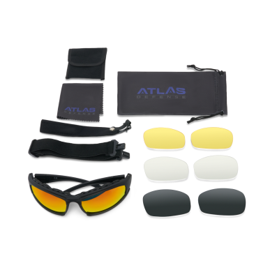 KIT COMBO CUFFIE ANTIRUMORE ATTIVE E OCCHIALI BALISTICI