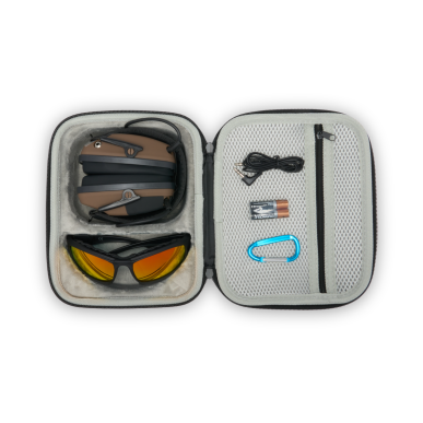 KIT COMBO CASCO ANTIRRUIDO ACTIVO Y GAFAS BALÍSTICAS