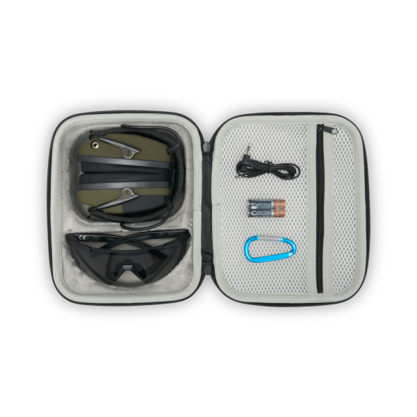 KIT COMBO CASQUE ANTIBRUIT ACTIF BLUETOOTH ET LUNETTES BALISTIQUES