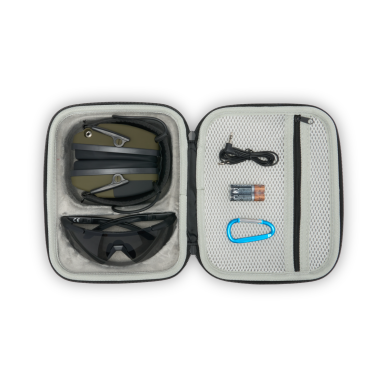 KIT COMBO CUFFIE ANTIRUMORE ATTIVE BLUETOOTH E OCCHIALI BALISTICI
