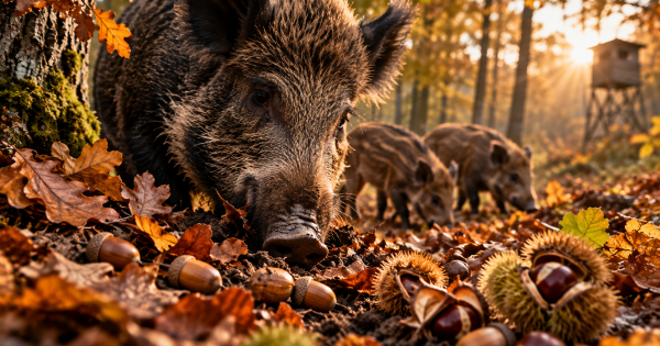 Eicheln, Bucheckern und Kastanien: Warum ist der Herbst eine entscheidende Jahreszeit für das Wildschwein?